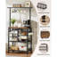 Multi-Tier Baker's Rack with Hooks and Shelves, Metal Frame Pots & Pans Cookware Organizer for Kitchen Storage