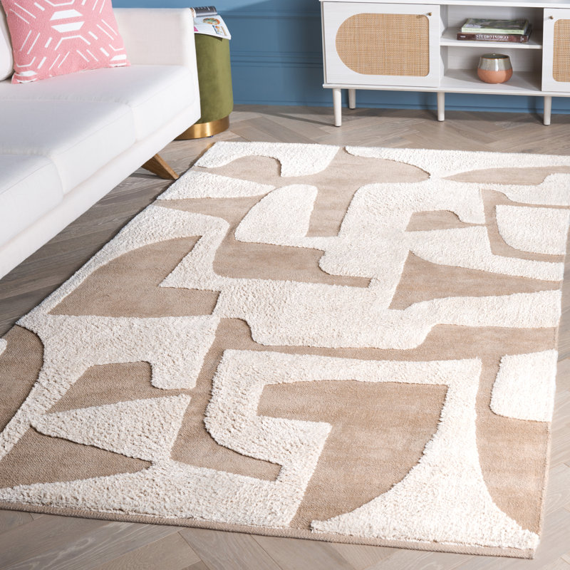 Jaisvi Handmade Cotton Abstract Rug, Rectangle 5' x 8'