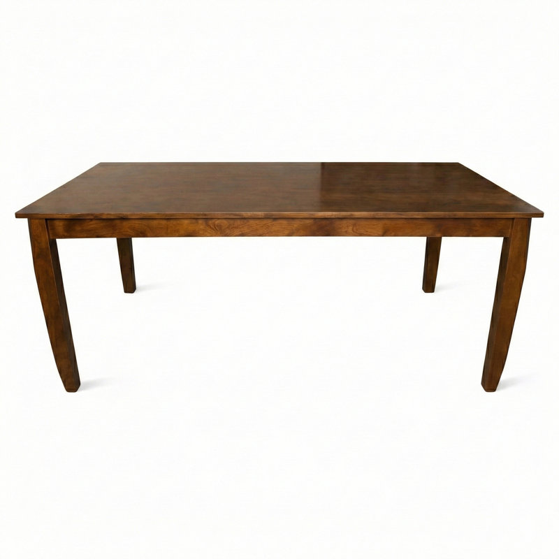 Modern 59 Inch Rectangular Dining Table, Solid Rubberwood