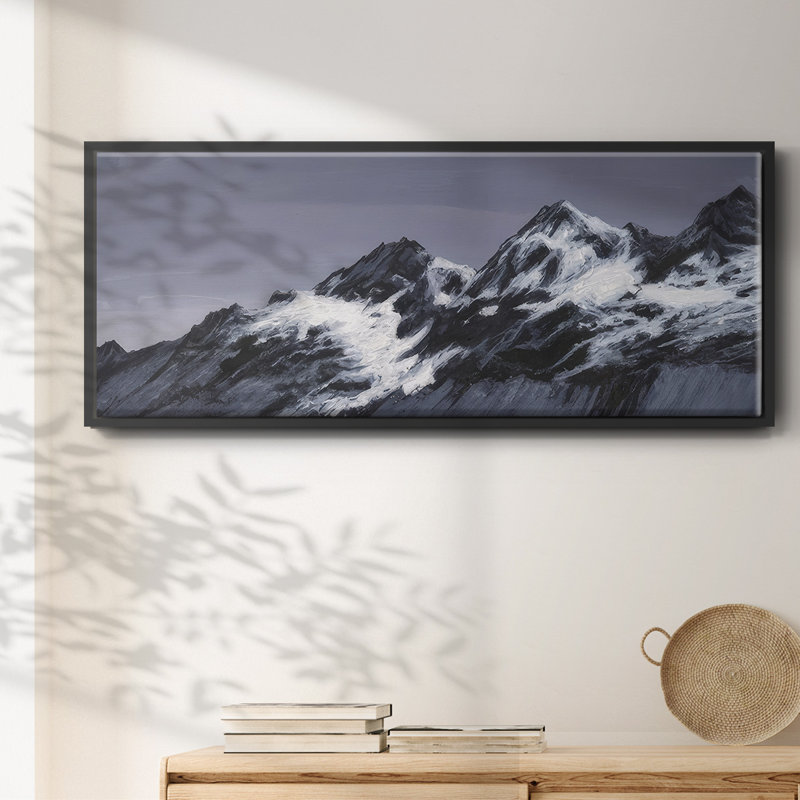 Moonlit Mountain Range II - Framed Canvas