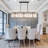 6-Light Matte Black Crystal Linear Chandelier/Dimmable Kitchen Island Pendant