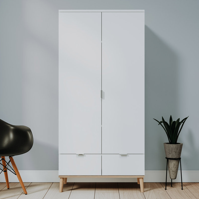 Oswaldo 2 Door Wood Wardrobe