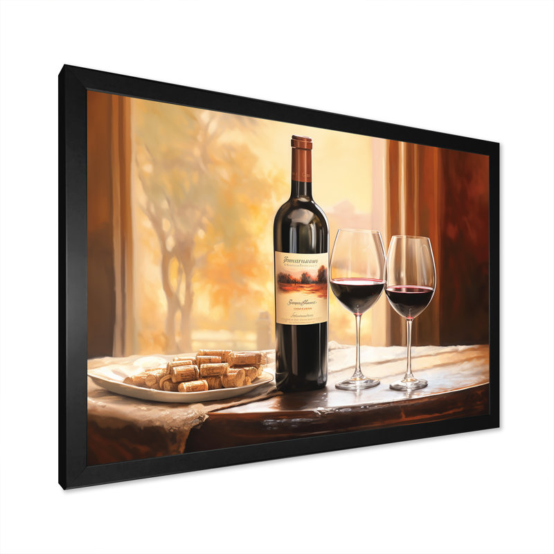 Nebbiolo Nuance II sur toile, Cadre simple noir, H 34 po x l 44 po x P 1,5 po