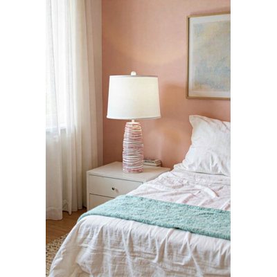 Nude/Bright Coral Wave Table Lamp