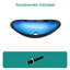 Lavabo vasque de salle de bain en verre trempé Blue Boat