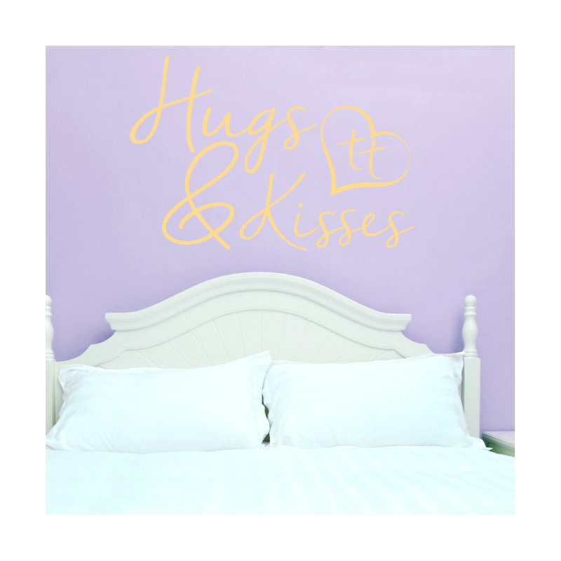Hugs and Kisses Wall Sticker, Beige, Medium