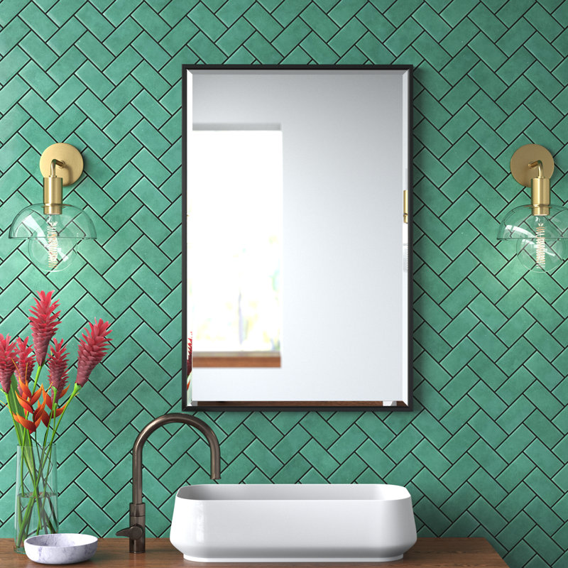 Miroir traditionnel biseauté Logsdon, Or, 18 po x 24 po