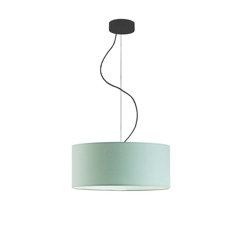 Aubryelle 3 - Light Drum Pendant, Mint, Black, 120cm H x 40cm W x 40cm D