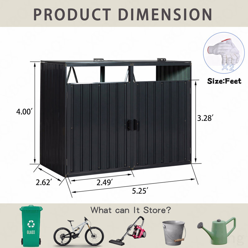 La poubelle contient 2 poubelles en métal pour le rangement des déchets, acier galvanisé inoxydable