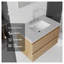 Meuble-lavabo flottant en chêne 30 po avec plateau en marbre de culture, lavabo intégré et porte à fermeture en douceur