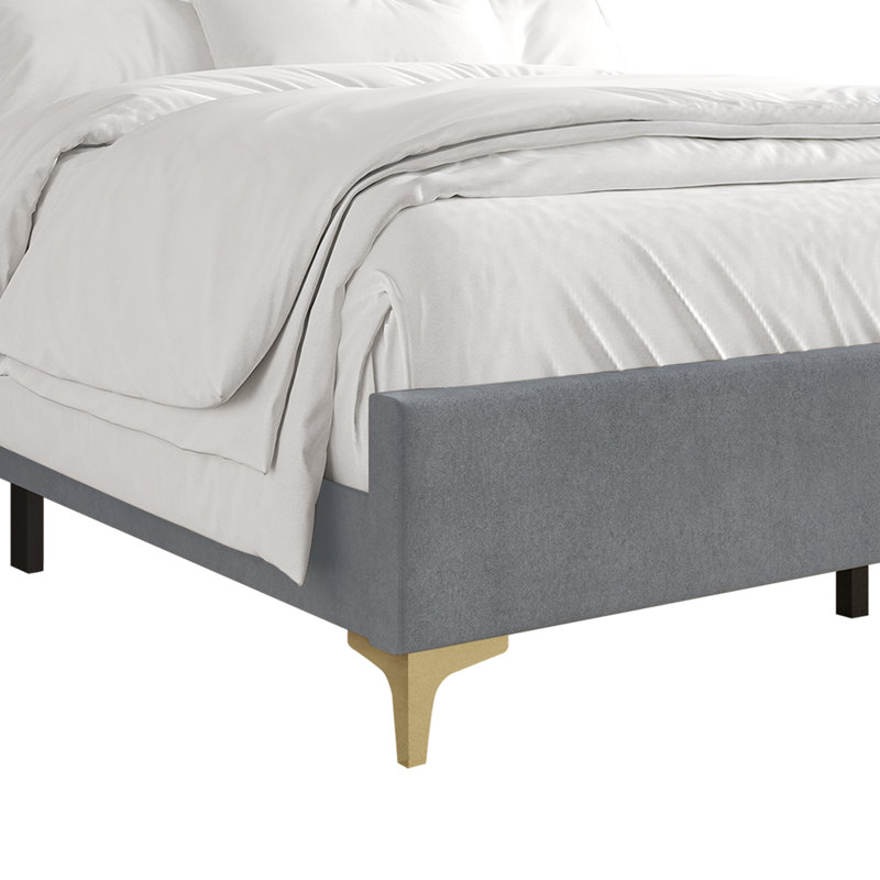 Lit tapissier standard Jerell, Gris clair, Grand