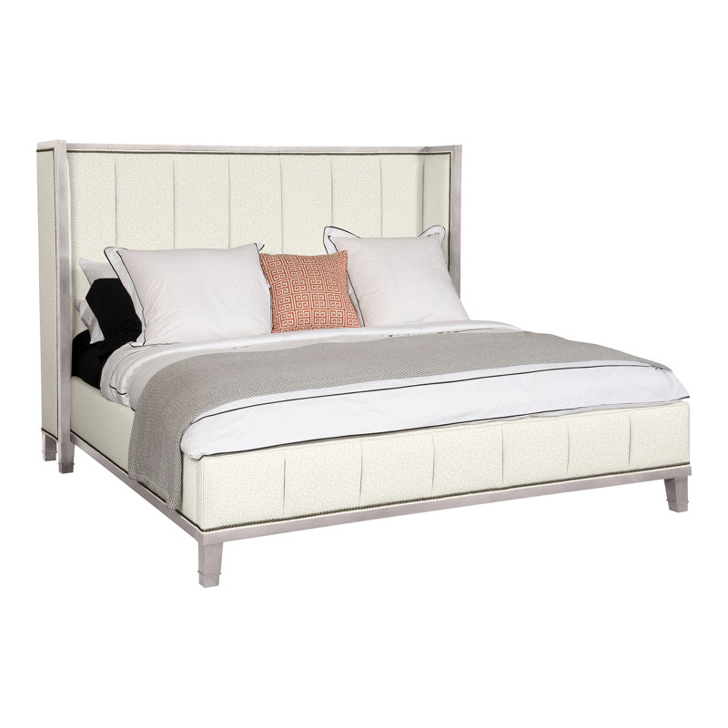 Mattingly Upholstered Wingback Bed, Dove Gray, Kenworth Pearl, Yes