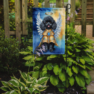 Drapeau de jardin caniche noir mon ange