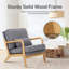 Large fauteuil d'appoint rembourré en velours avec structure en bois massif (ensemble de 2)-463530114