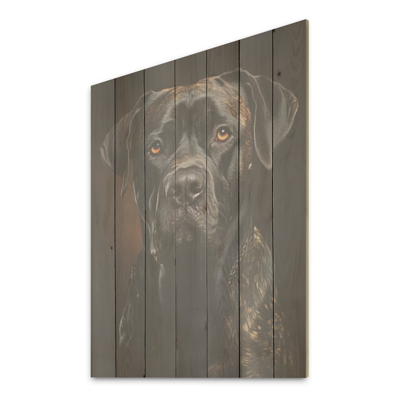 Dog Mastiff Majesty - Art mural en bois sur bois de pin naturel, H 20 po x l 10 po