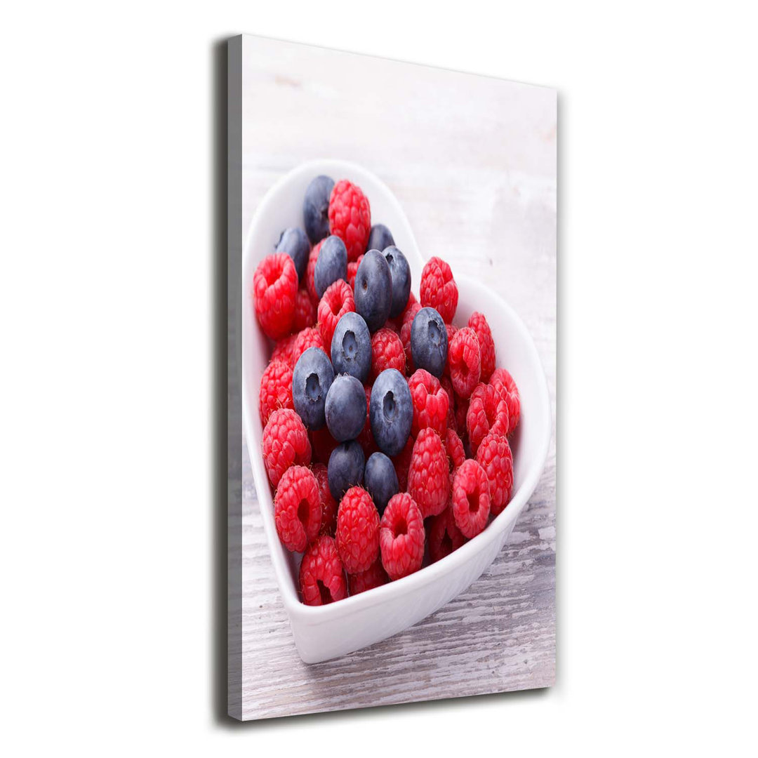 Himbeeren und Blaubeeren - Kunstdrucke auf Leinwand - Wrapped Canvas