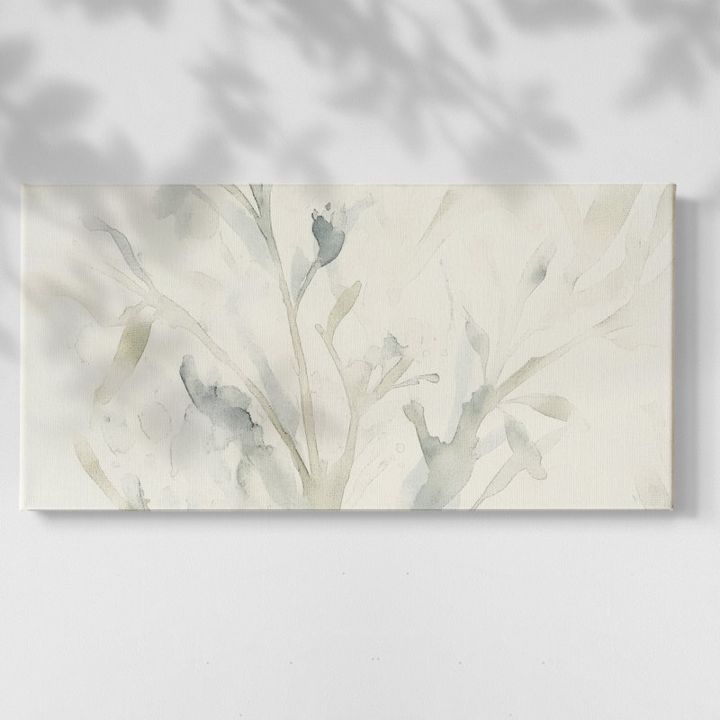 Botanical Series-CEC XXIX- Toile tendue avec châssis tendue, prête à être accrochée, H 25 po x l 49 po, Doré