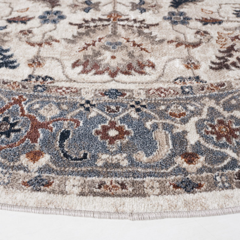Bayside Performance Machine Washable Oriental Rug, Round 6'7"