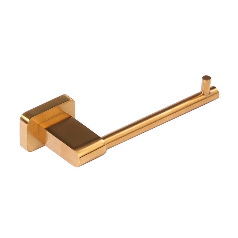 Eleganza Wall Mount Toilet Paper Holder, Brushed Gold