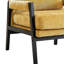 Chaise en chenille rembourrée de style Mid-Century - Assise en bois massif jaune matelassé-433545775