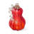 8.5"H Fall Red Glass Gourd With Glitter