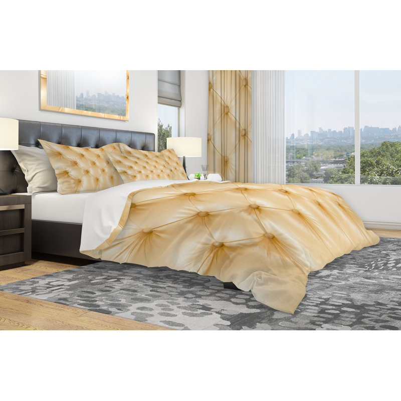 Ensemble de housse de couette en cuir designart luxe classic, Housse de couette très grand + 2 taies décoratives