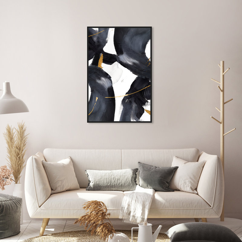 Amani 3 - Peinture sur toile, H 30 po x l 20 po, Toile avec cadre noir