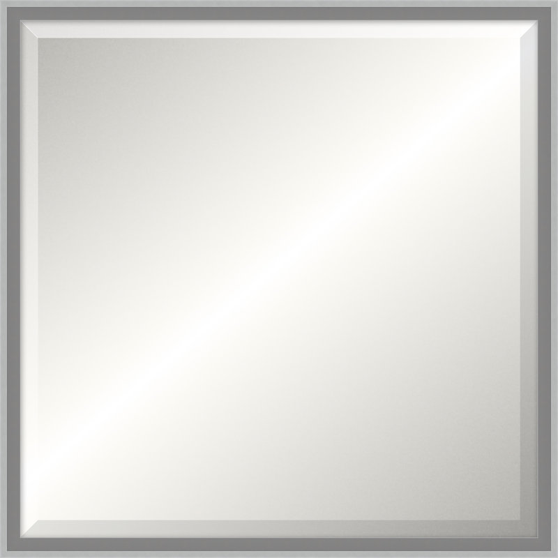 Bright Silver Ridgeline Mirror, Square 23.5" x 23.5", Beveled