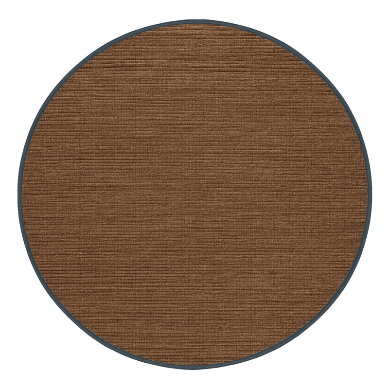 Machine Washable Solid Brown Area Rug, Round 3'