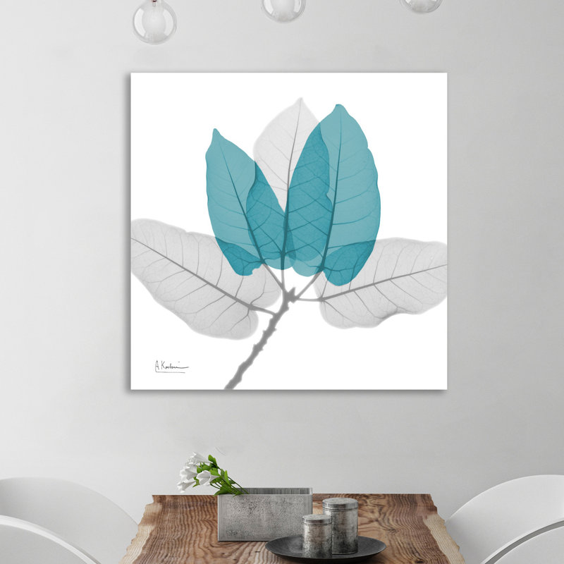 FicusBurkey Teal - Wrapped Canvas Print, 30 cm H x 30 cm W