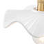 Luminaire suspendu floral en forme de cannelure blanche à 1 lumière en céramique