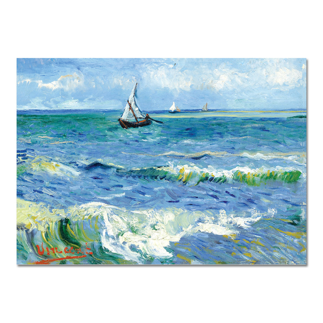 Glasbild Das Meer in Les Saintes Maries von Vincent Van Gogh