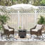 Square Metal Outdoor Chat Table With Umbrella Hole , 55cm W 55cm D