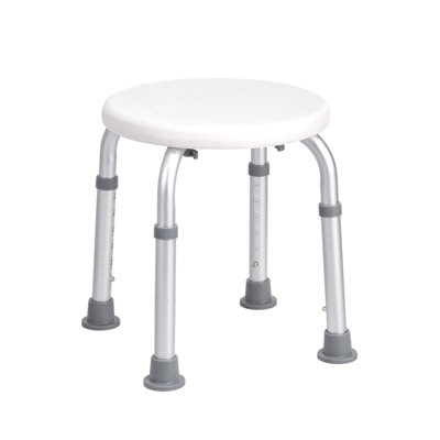 Adjustable Height Non-Slip Shower Chair, Ideal For Elderly And Disabled With 300 Lbs Capacity, Safe And Comfortable Bathing Solution.