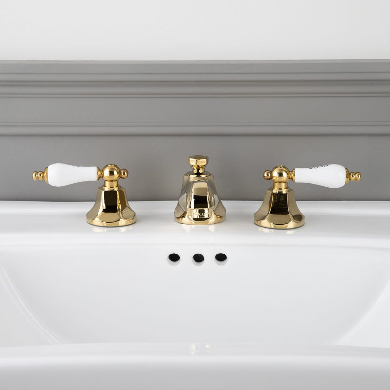 Widespread 2-handle Bathroom Faucet, Polished Brass