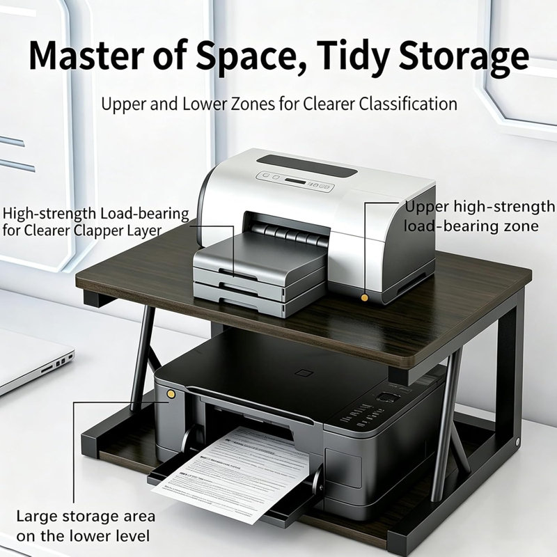 Desktop Printer Stand 27.2cm H x 48cm W Printer Stand