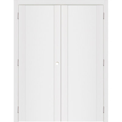 Double porte intérieure stratifiée blanc doux pré-suspendu Stile 001