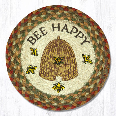 Trépied rond à motif de terre Bee Happy 10 po x 10 po