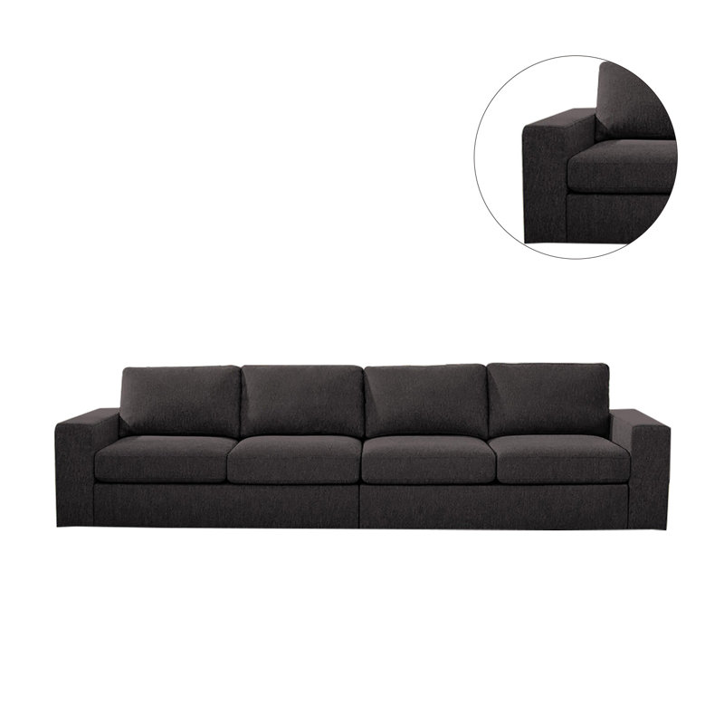 Pedro Upholstered Sofa, Dark Gray Linen Blend