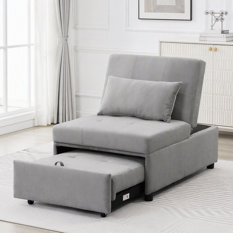 Canapé-lit convertible avec repose-pieds pliant avec design multifonctionnel