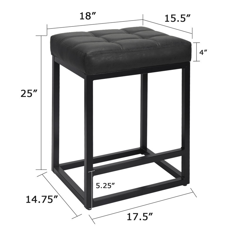 Leyo 25‘’ Kitchen Dining Counter Stool, Dark Gray