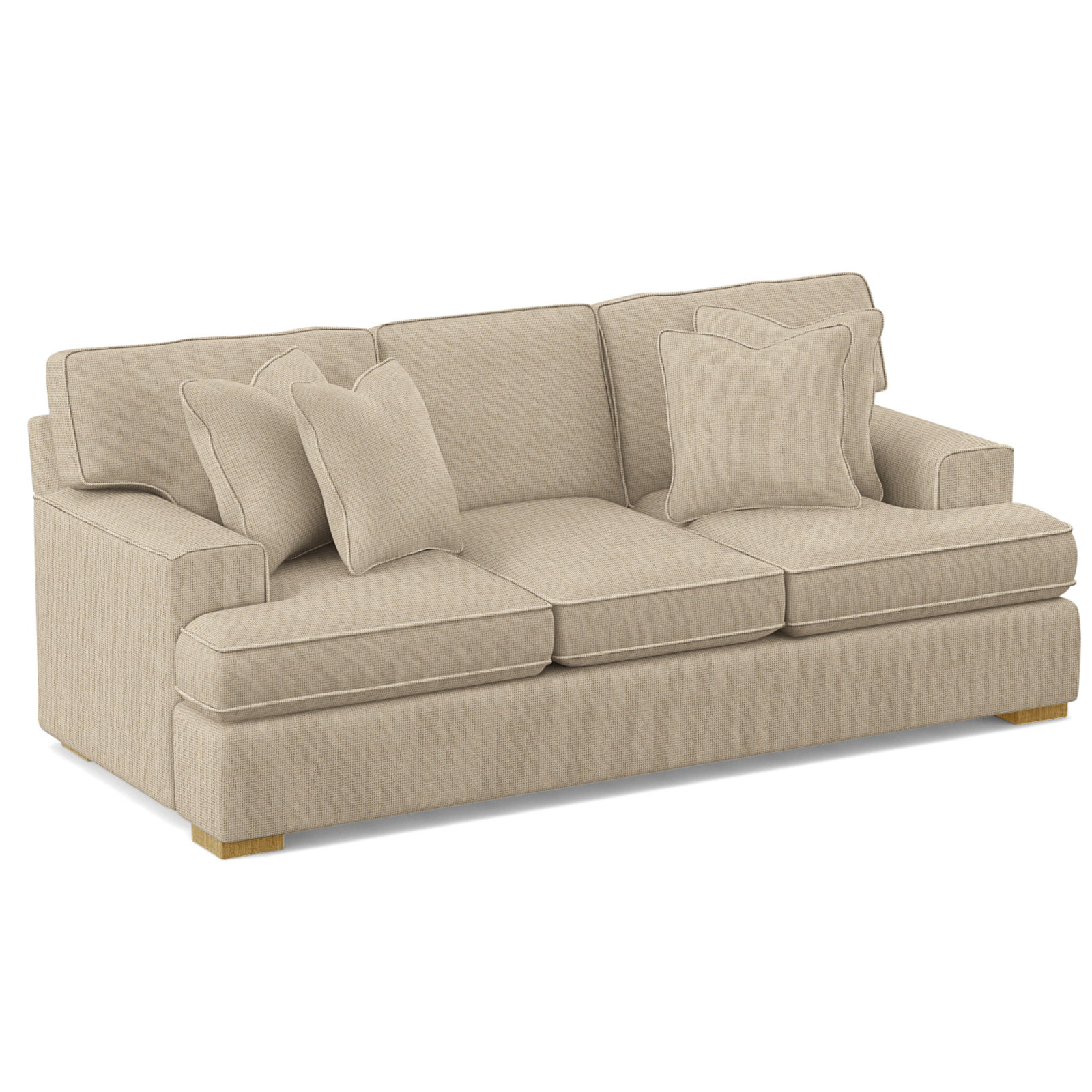Sadie 97'' Sofa, Oatmeal Crypton Performance; 0822-74, Honey Finish