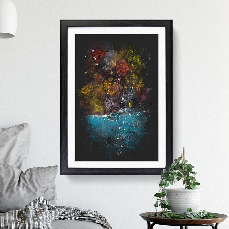 Forest View - Framed Print, 63cm H x 45cm W x 2cm D, Black Framed