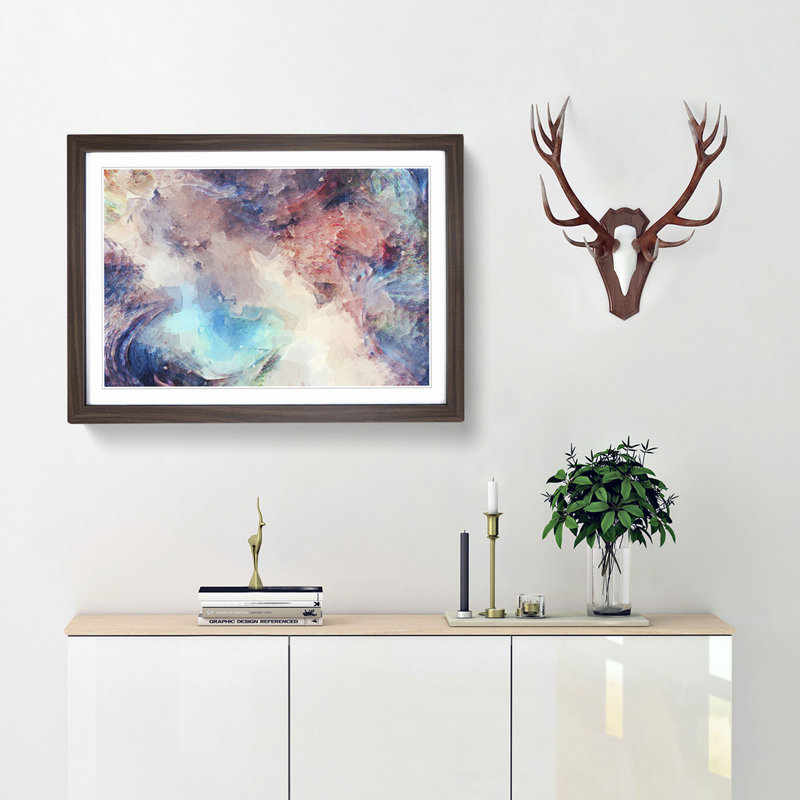 Stormy Times in Abstract - Framed Print, Walnut Framed, 48cm H x 65cm W x 2cm D