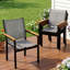 Aluminum Textilene Stackable Chair With Wood Plastic Armrests, 565585cm, 4 Pack, Linen Brown, Model Cl03002-1-130983447-130983445