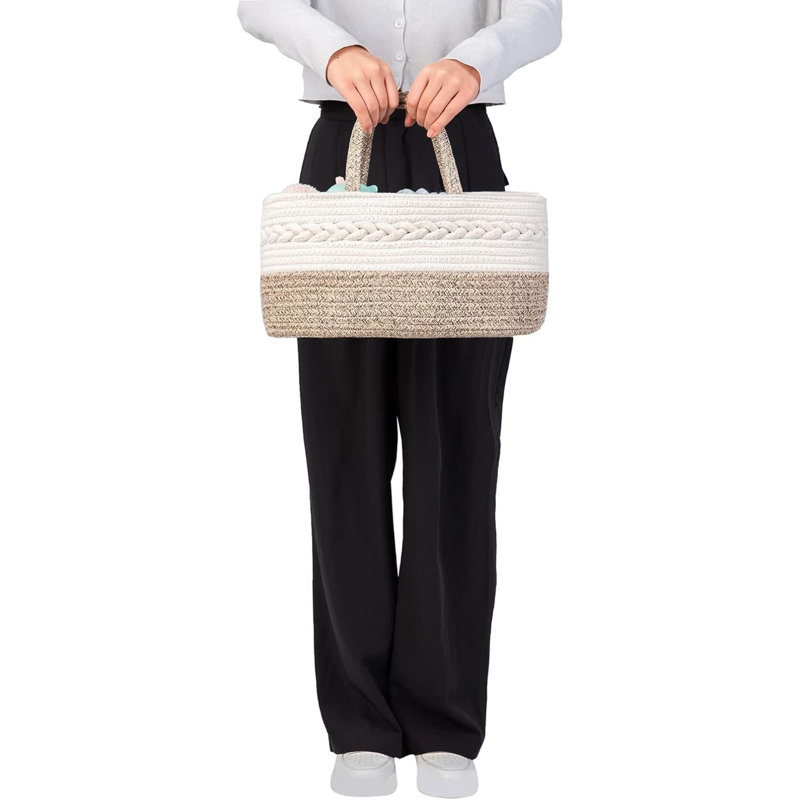 Rebrilliant Cotton Storage Bag, White/Beige