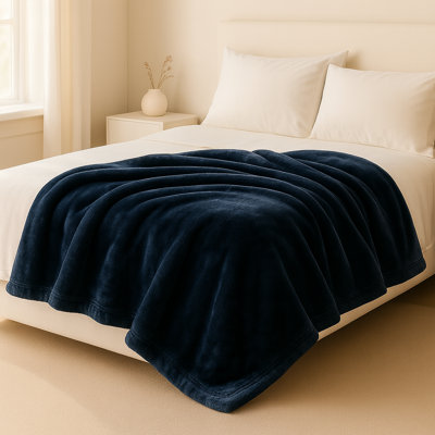 Jeté en fausse fourrure - Literie surdimensionnée 91 x 81 lavable à la machine - Couverture lourde de style vison 7,8 lb pour lit ou canapé par Lavish Home