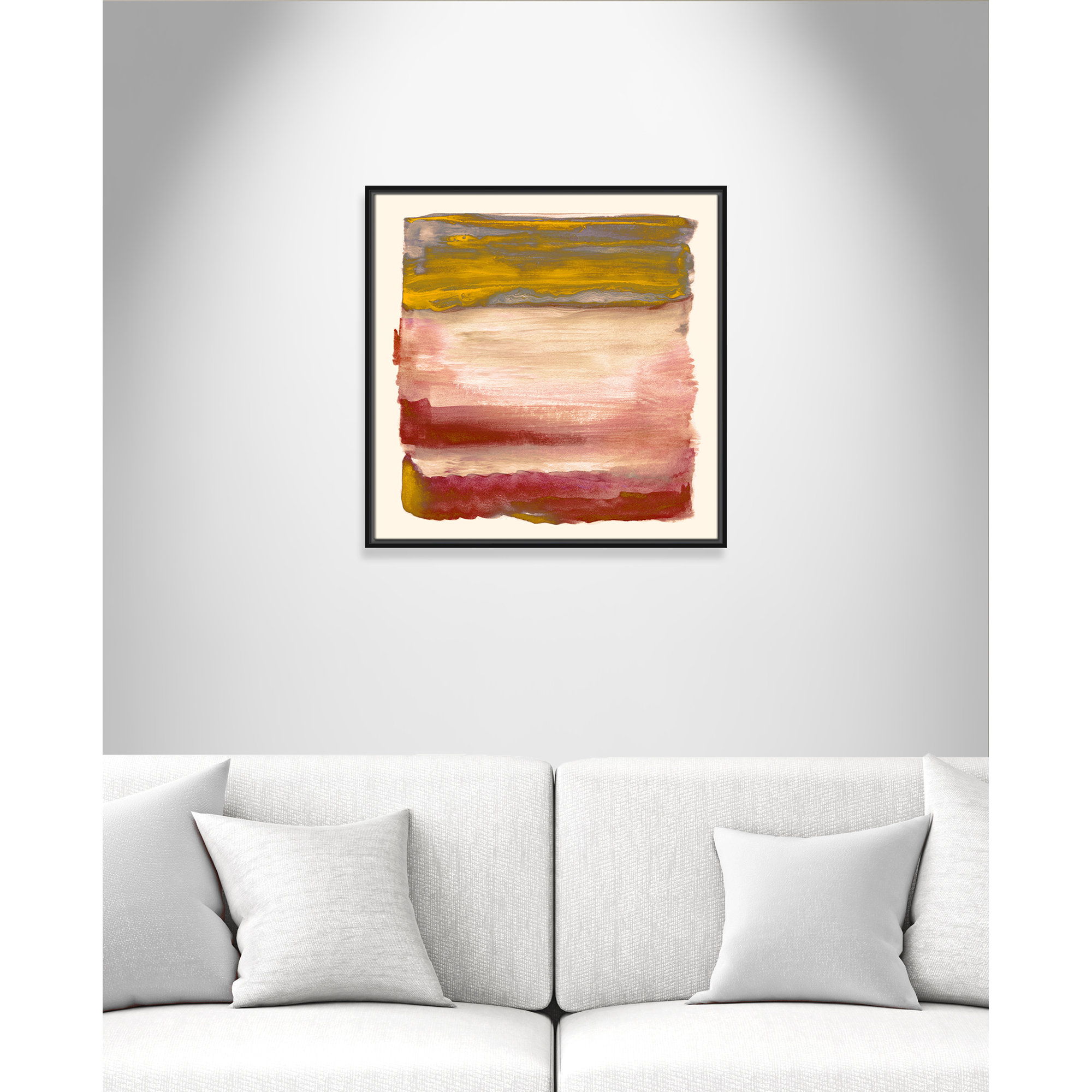 Yellow Sky I Print by Nan, 25.5" H x 25.5" W, Black