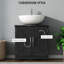 Rangement pour lavabo de salle de bain pour lavabos sur piédestal, 2 portes de grange, solution de rayonnage réglable, fente en U de 7,9 po, mécanisme de basculement, base antidérapante, taille de 23,6 po, armoire à finition noire patinée, tablette