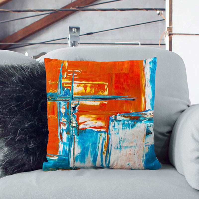 Abstract Square Throw Cushion, Black, 55 x 55 cm